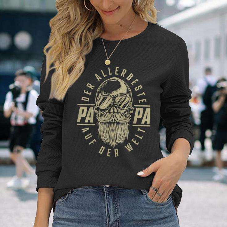 Der Allerbeste Papa Skull Father's Day Saying Langarmshirts Geschenke für Sie