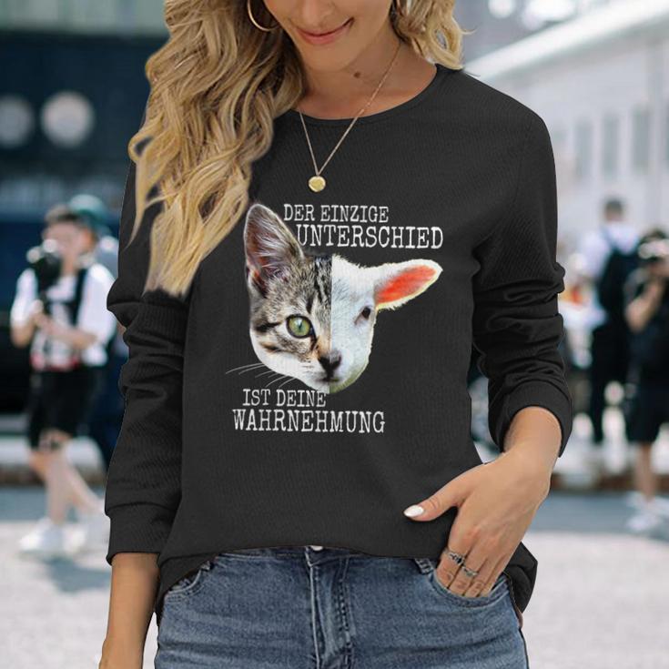 Der Einzige Difference Ist Dein Wahrnehmung Vegan Slogan Langarmshirts Geschenke für Sie