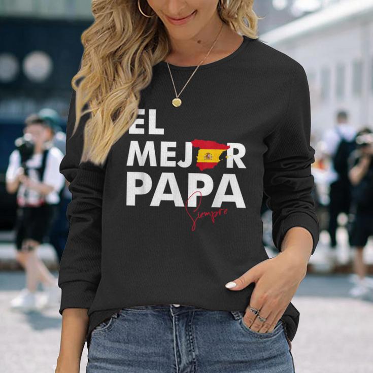 Dia Del Padre Father's Day El Mejor Papa De España Langarmshirts Geschenke für Sie