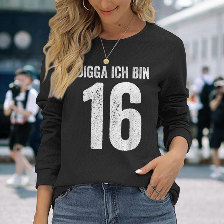 Digga Ich Bin 16 Jahre Alt Birthday 16 16Th Birthday Langarmshirts Geschenke für Sie