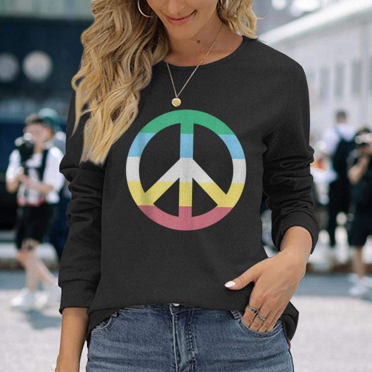 Disability Peace Sign Disabilities Month Disability Long Sleeve T-Shirt Gifts for Her