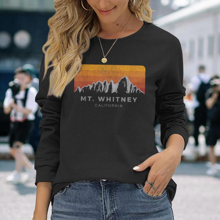 Distressed Mt Whitney California Sunrise Long Sleeve T-Shirt Gifts for Her
