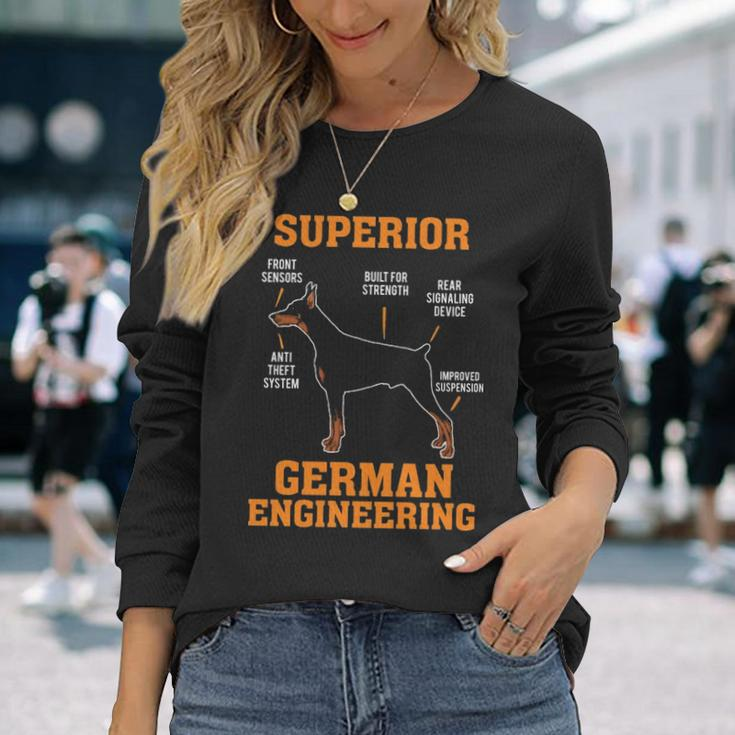 Dobermans Superior German Engineering Long Sleeve T-Shirt Gifts for Her