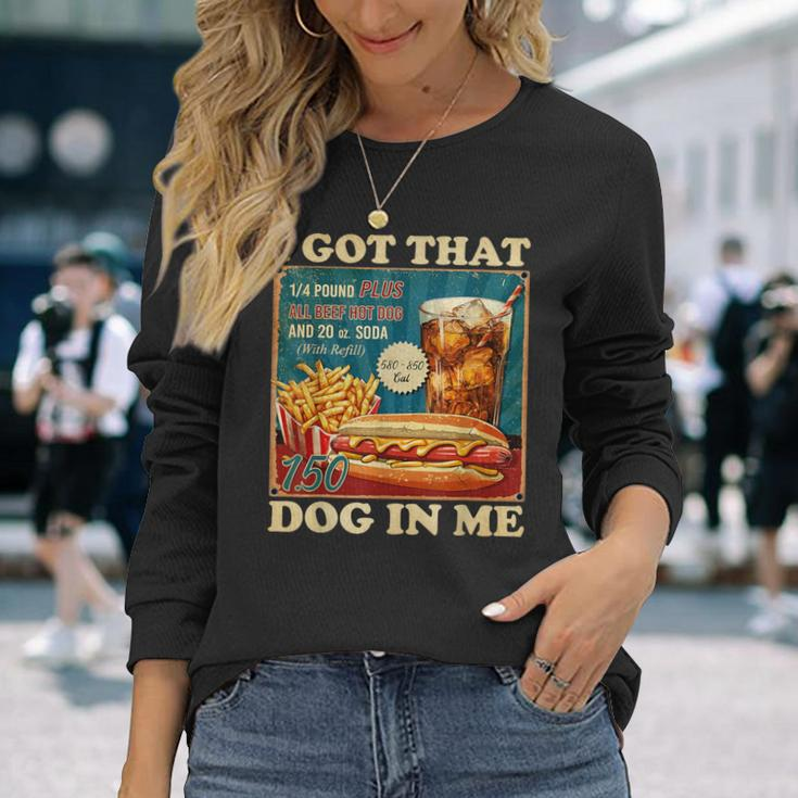 I Got That Dog In Me Hot Dogs Combo 4Th Of July Retro Long Sleeve T-Shirt Gifts for Her