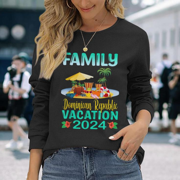 Dominican Republic Vacation 2024 Retro Matching Family Group Long Sleeve T-Shirt Gifts for Her
