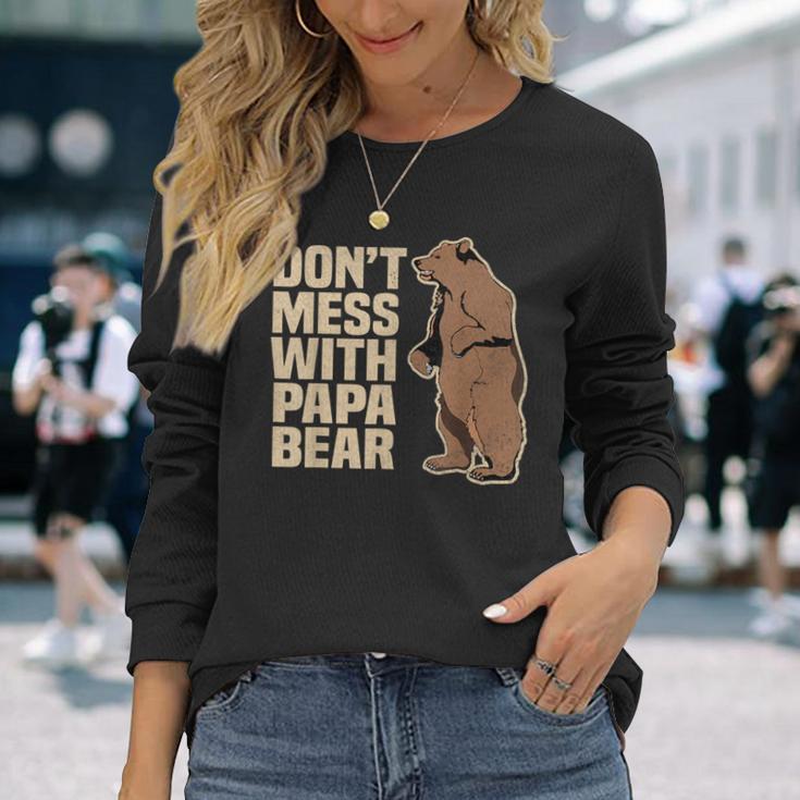 Don't Mess With Papa Bear Family Matching Father's Day Long Sleeve T-Shirt Gifts for Her