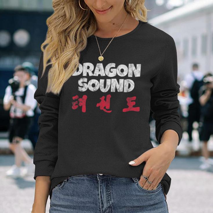 Dragon Sound Chinese Japanese Distressed Long Sleeve T-Shirt Gifts for Her