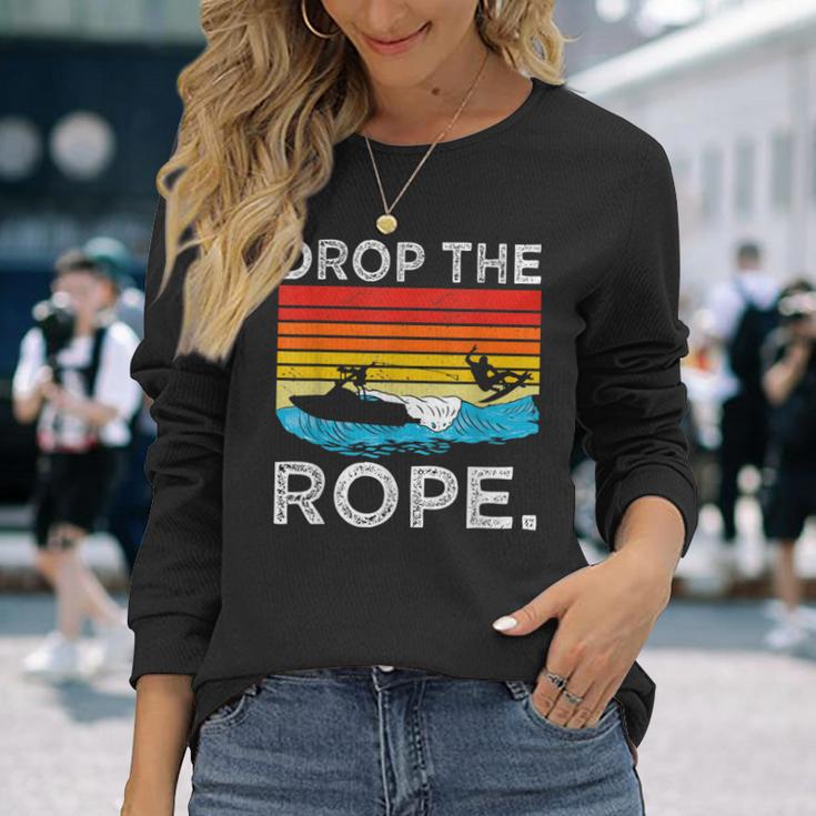 Drop The Rope Surfboarding Surfer Summer Surf Water Sports Long Sleeve T-Shirt Gifts for Her