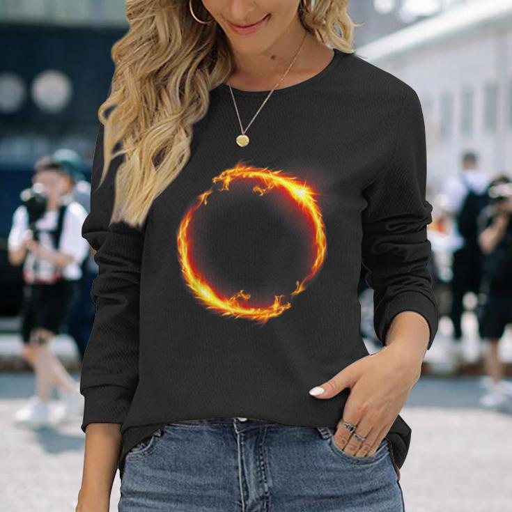 Dueling Dragons Fire Ring Long Sleeve T-Shirt Gifts for Her