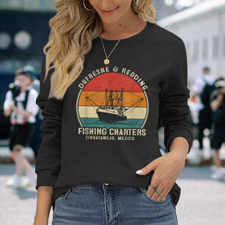 Dufresne And Redding Fishing Charters Vintage Boating Long Sleeve T-Shirt Gifts for Her