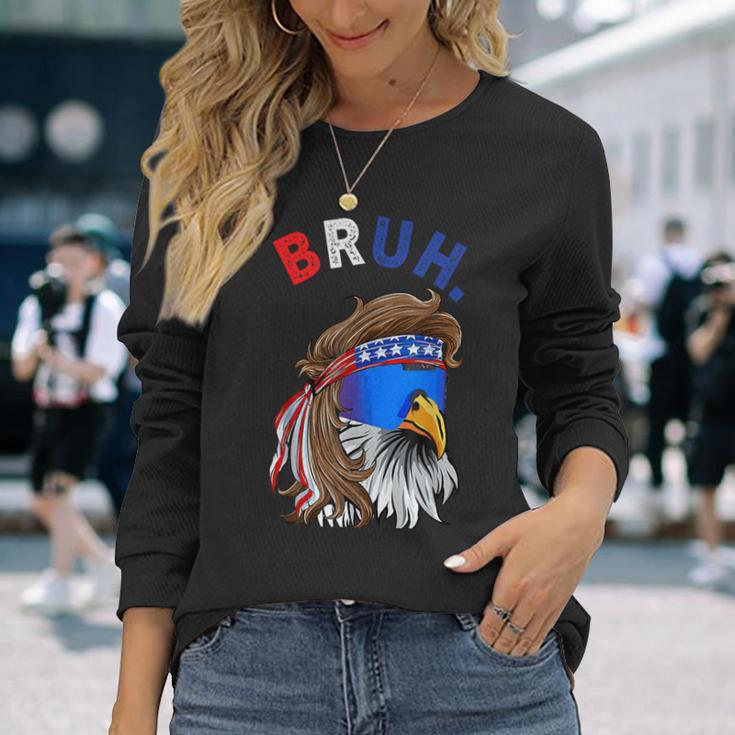 Eagle Mullet Sunglasses Bruh 4Th Of July Usa American Flag Long Sleeve T-Shirt Gifts for Her