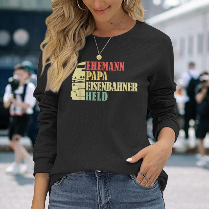 Ehemann Papa Eisenbahner Heldater Langarmshirts Geschenke für Sie