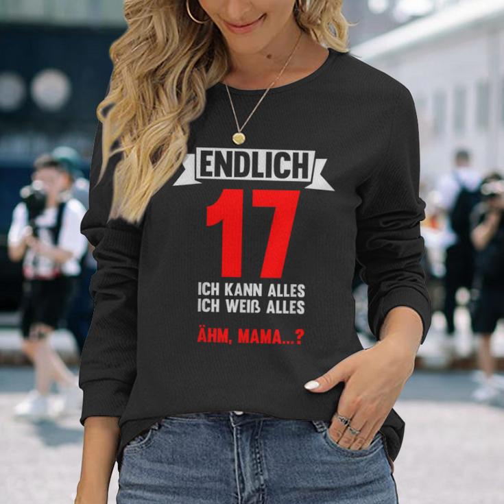 Endlich 17 Ich Kann Alles 17 Jahre 17Th Birthday Langarmshirts Geschenke für Sie