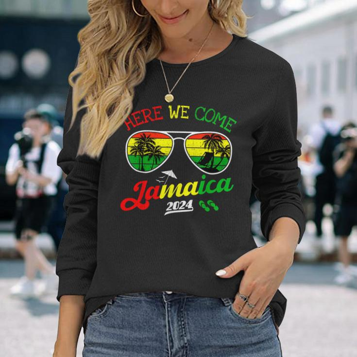 Family Vacation Vacay Girls Trip Jamaica Here We Come 2024 Long Sleeve T-Shirt Gifts for Her