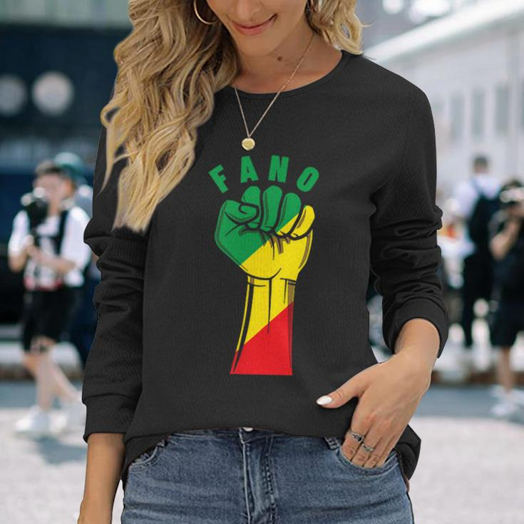 Fano Fist With The Ethiopian Flag Long Sleeve T-Shirt Gifts for Her