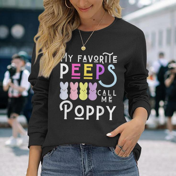 My Favorite Peeps Call Me Poppy Man Dad Pop Men Easter Boy Long Sleeve T-Shirt Gifts for Her