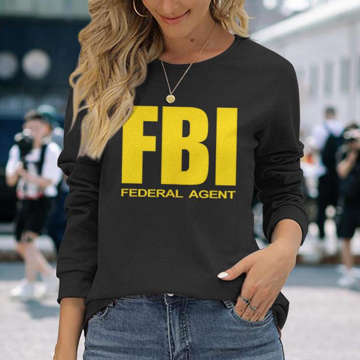 Fbi Federal Bureau Of Investigation Chest Logo Agent Langarmshirts Geschenke für Sie