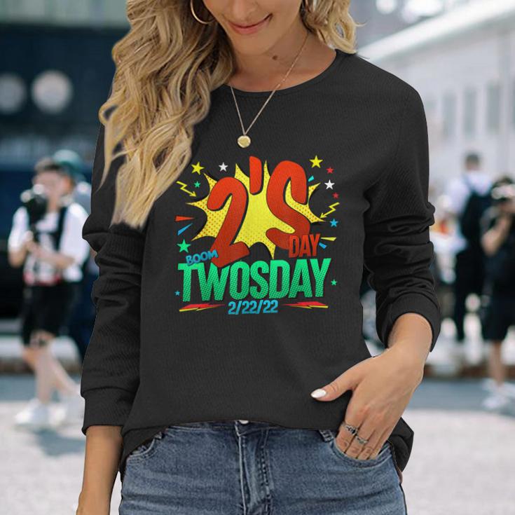 February 22Nd 2022 2-22-22 Happy Twosday 2022 2S Day Long Sleeve T-Shirt Gifts for Her