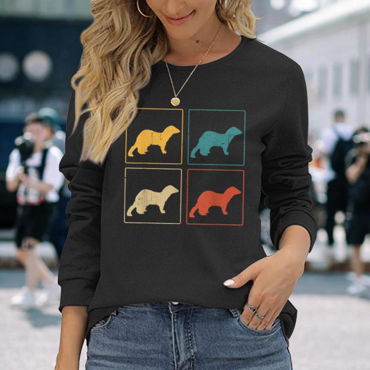 Ferret Lover Retro Weasel Vintage Long Sleeve T-Shirt Gifts for Her