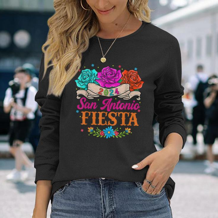 Fiesta San Antonio Texas Cinco De Mayo Mexican Party Long Sleeve T-Shirt Gifts for Her