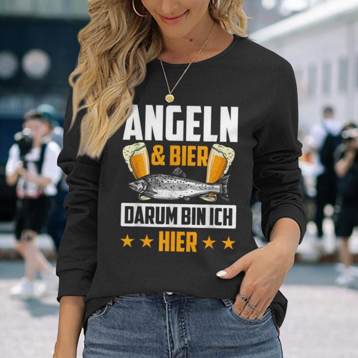 Fischen & Bier Darum Bin Ich Hier Fischen Langarmshirts Geschenke für Sie