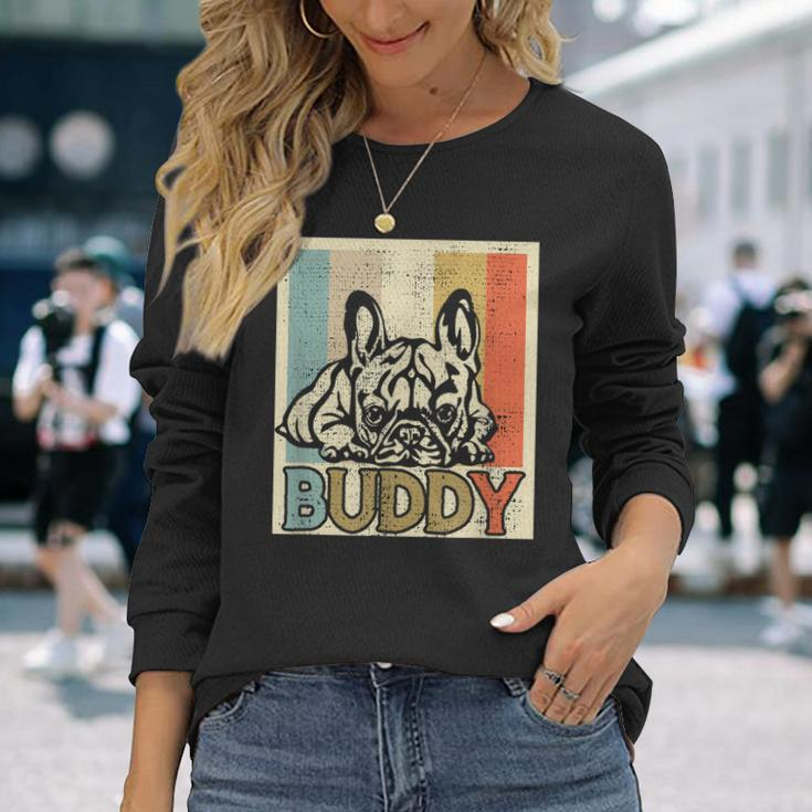 French Bulldog French Bulldog Frenchi Retro Vintage Langarmshirts Geschenke für Sie