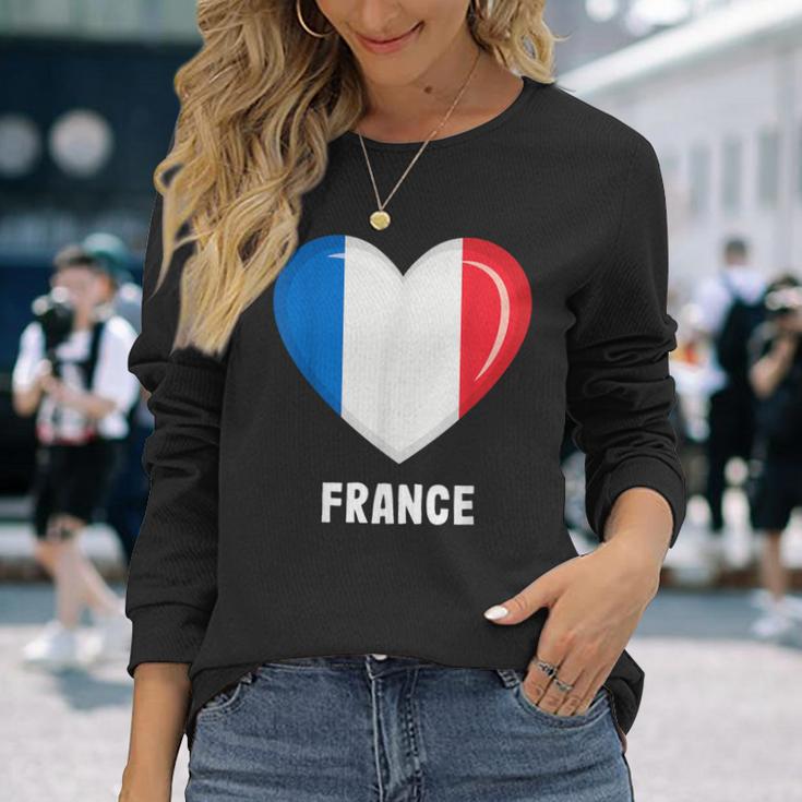 French France Flag Langarmshirts Geschenke für Sie