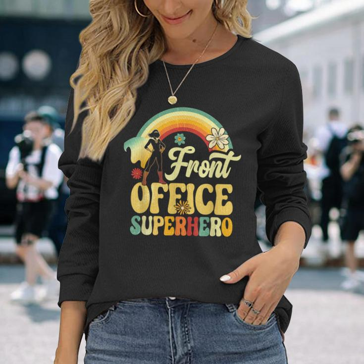 Front Office Superhero Secretary Administrative Assistant Long Sleeve T-Shirt Gifts for Her
