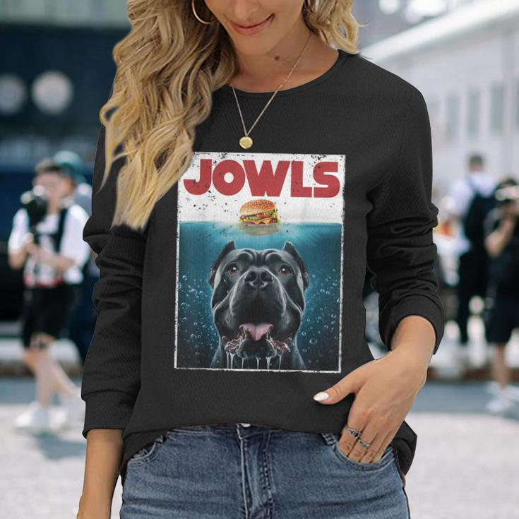 Cane Corso Jowls Top Drool Burger Dog Mom Dog Dad Long Sleeve T-Shirt Gifts for Her