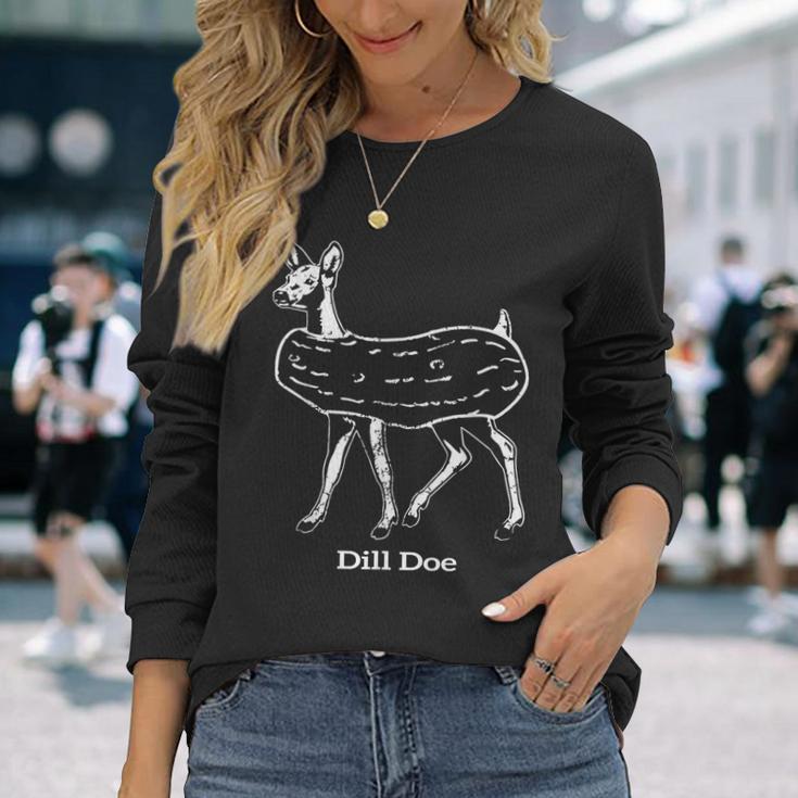 Dill Doe Reindeer Pickles Naughty Dill Doe Dill Pickle Long Sleeve T-Shirt Gifts for Her