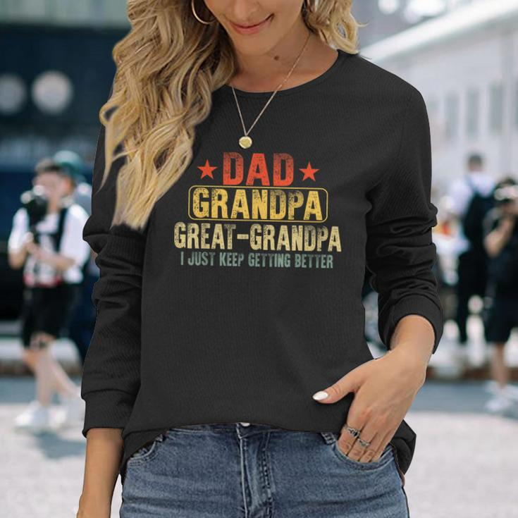 Great Grandpa For Fathers Day Dad Papa Grandpa Long Sleeve T-Shirt Gifts for Her