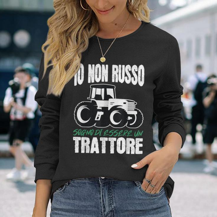 Italian Tractor Saying For Farmers Long Sleeve T-Shirt Gifts for Her