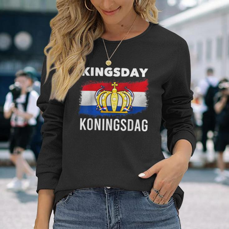 Koningsdag Netherlands Flag Dutch Holidays Kingsday Long Sleeve T-Shirt Gifts for Her