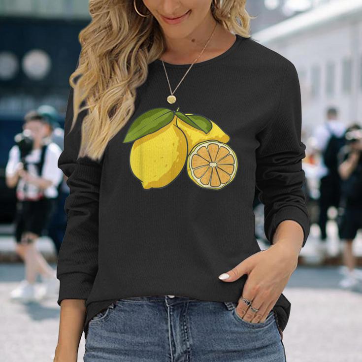 Lemon Citrus Fruit Langarmshirts Geschenke für Sie