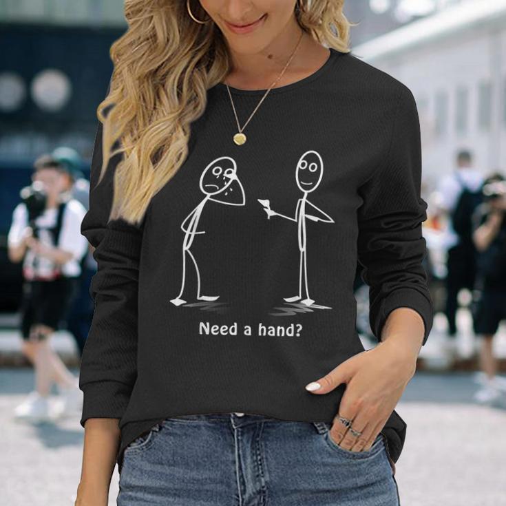 Need A Hand Stickman Costume Stick Figure Long Sleeve T-Shirt Gifts for Her