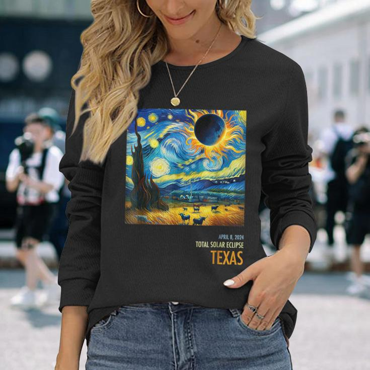 Total Solar Eclipse 2024 Texas Long Sleeve T-Shirt Gifts for Her