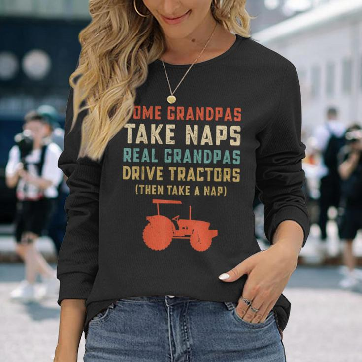 Tractor Retro Vintage For Grandpa Drive Tractor Long Sleeve T-Shirt Gifts for Her