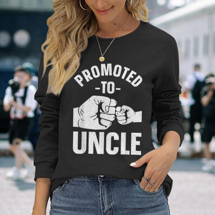Uncle For Daddy Dad Boys Promoted To Uncle Long Sleeve T-Shirt Gifts for Her
