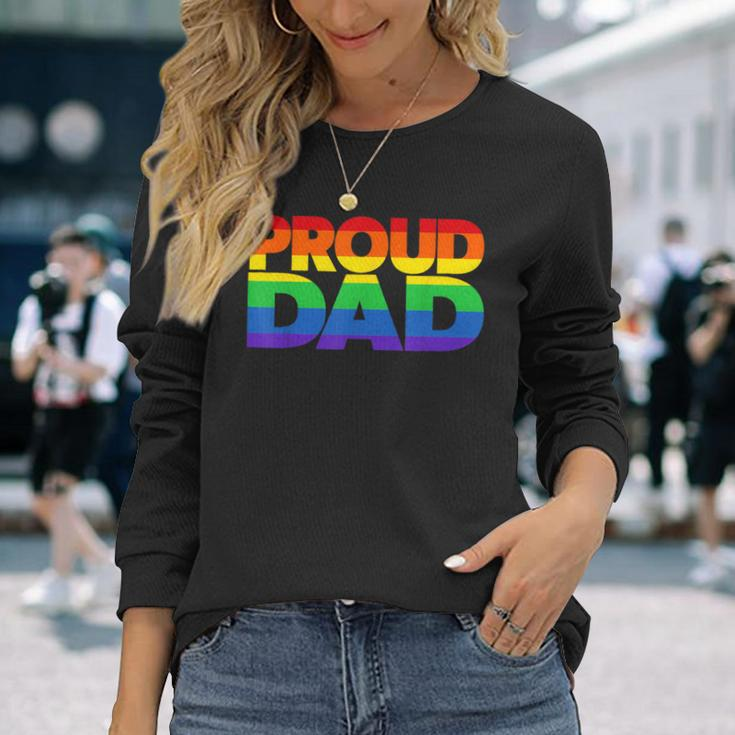 Gay Pride Proud Dad Lgbt Parent Father's Day Long Sleeve T-Shirt Gifts for Her