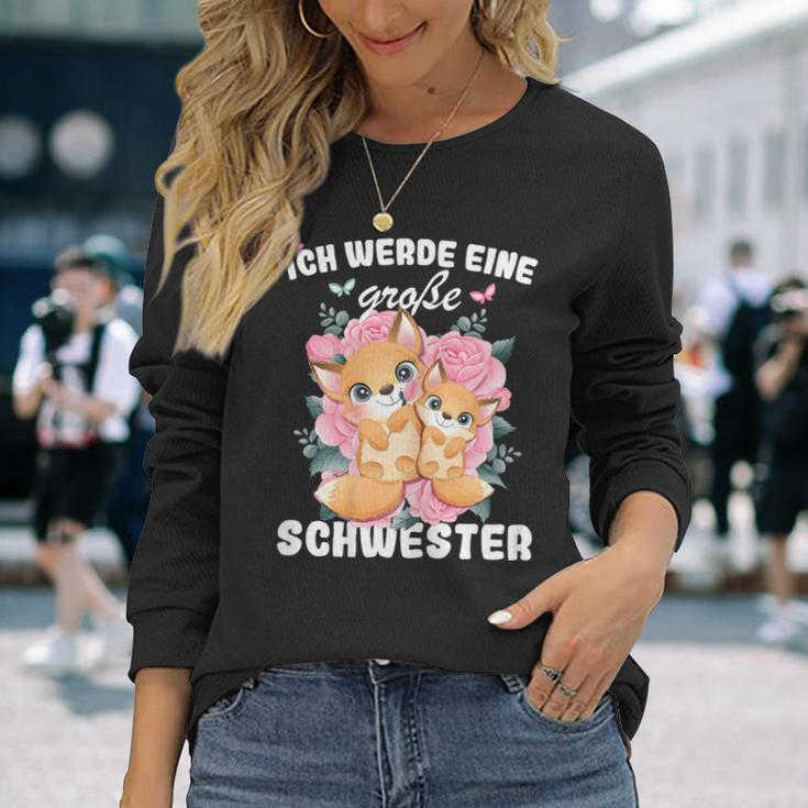 German Announcement Ich Werde Große Schwester S Langarmshirts Geschenke für Sie