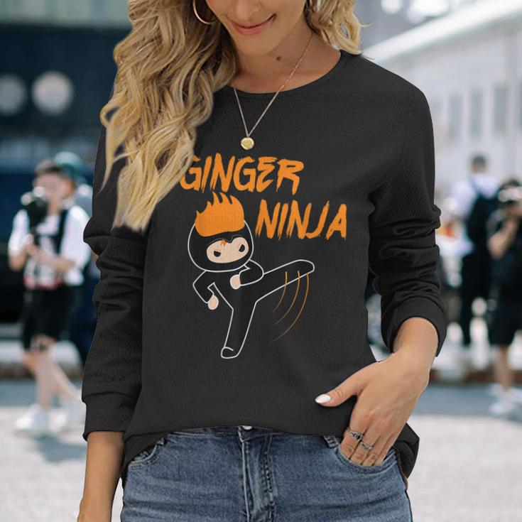 Ginger Ninja Warrior Ginga Red Hair Langarmshirts Geschenke für Sie