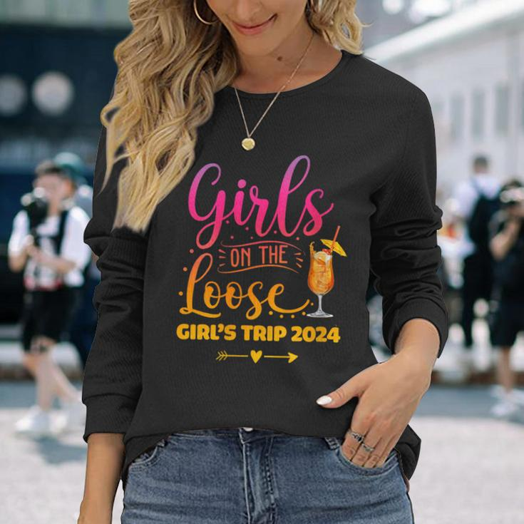 Girls On The Loose Tie Dye Girls Weekend Trip 2024 Long Sleeve T-Shirt Gifts for Her