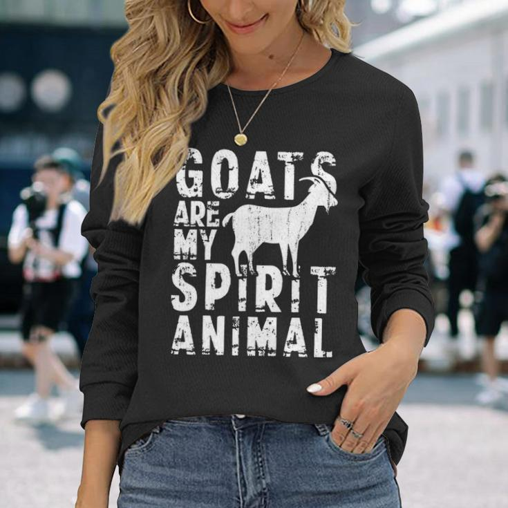 Goat Are My Spirit Animal Lover Long Sleeve T-Shirt Gifts for Her