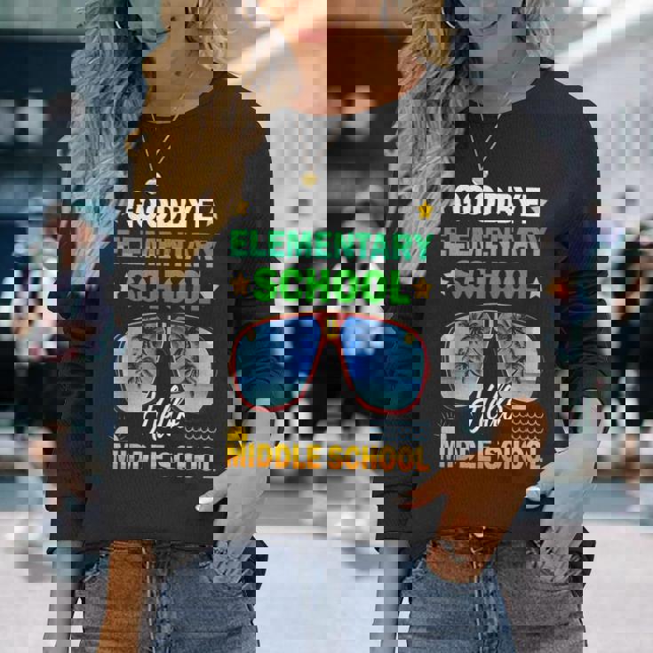 Goodbye Elementary School On My Way To Middle School Boys Long Sleeve T-Shirt Gifts for Her