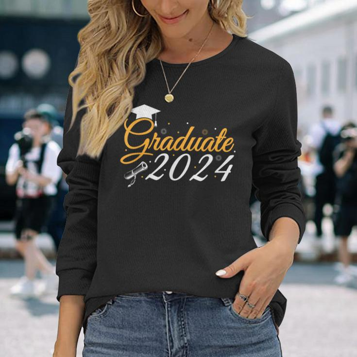 Graduate 2024 Senior Stuff Class Graduation Party Long Sleeve T-Shirt Gifts for Her