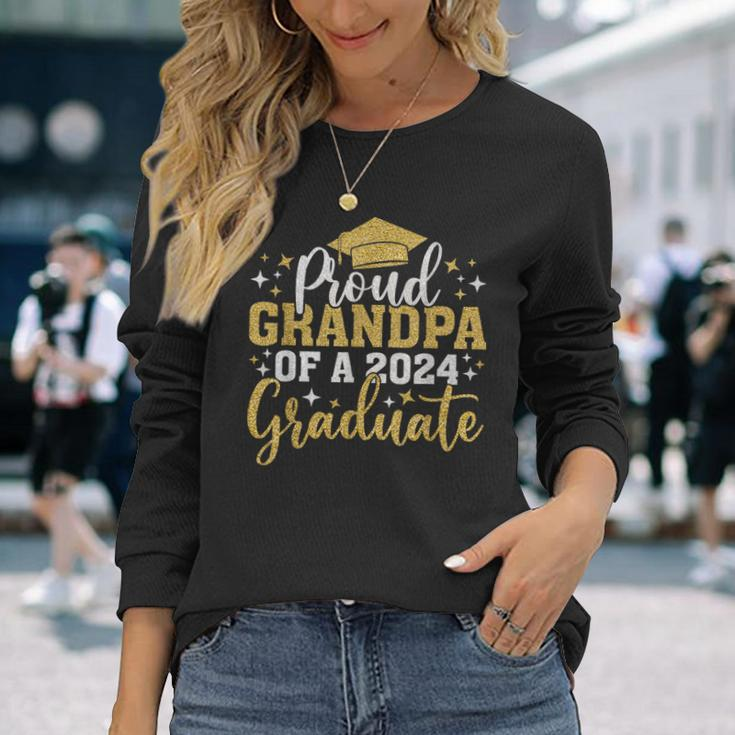 Grandpa Senior 2024 Proud Grandpa Of Class Of 2024 Graduate Long Sleeve T-Shirt Gifts for Her