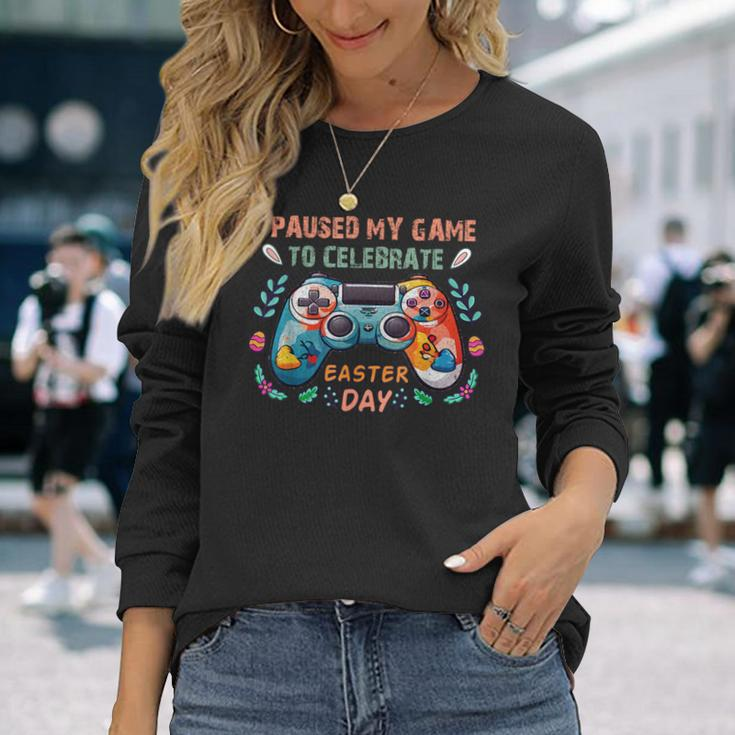 Happy Easter Day Bunny Egg Gaming Lover Boys Girls N Long Sleeve T-Shirt Gifts for Her