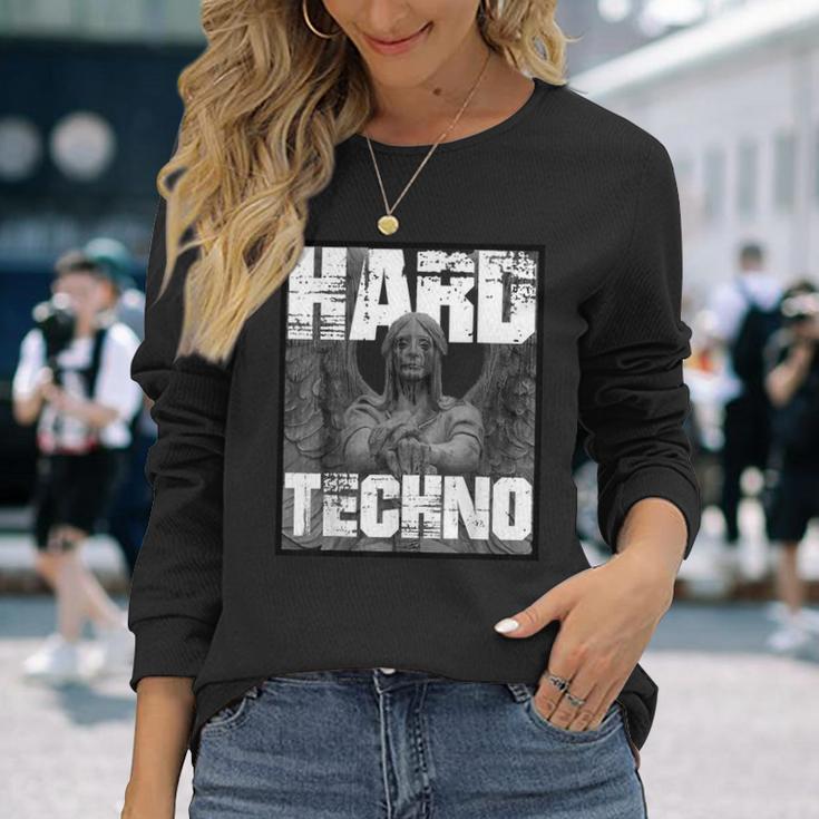 Hard Techno Rave Angel Statue S Langarmshirts Geschenke für Sie