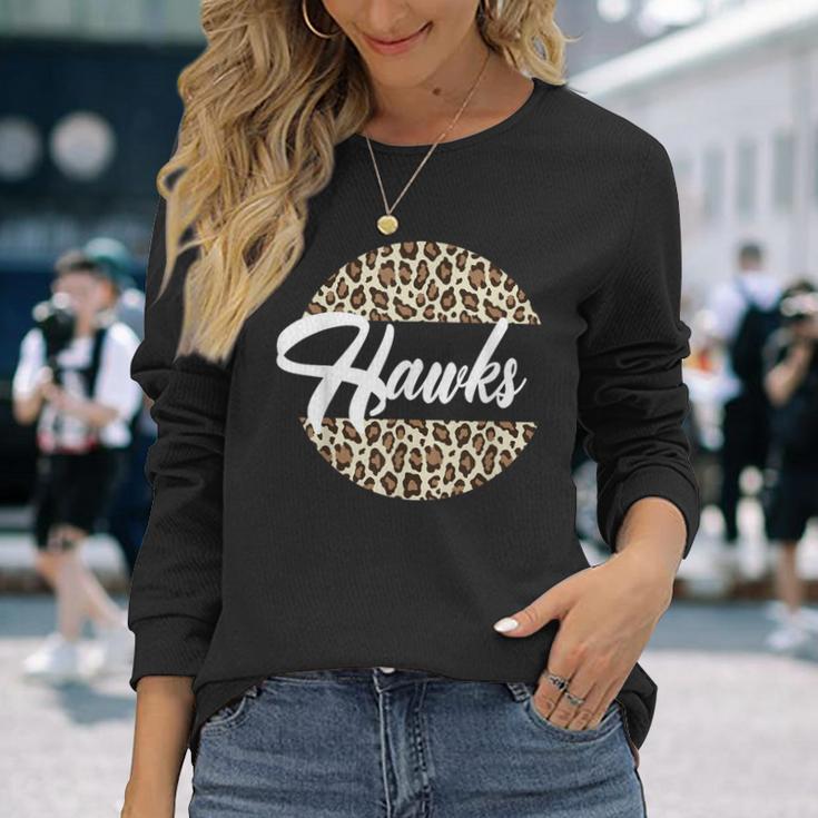 Hawks High School Mascot Sports Team Women's Hawks Long Sleeve T-Shirt Gifts for Her