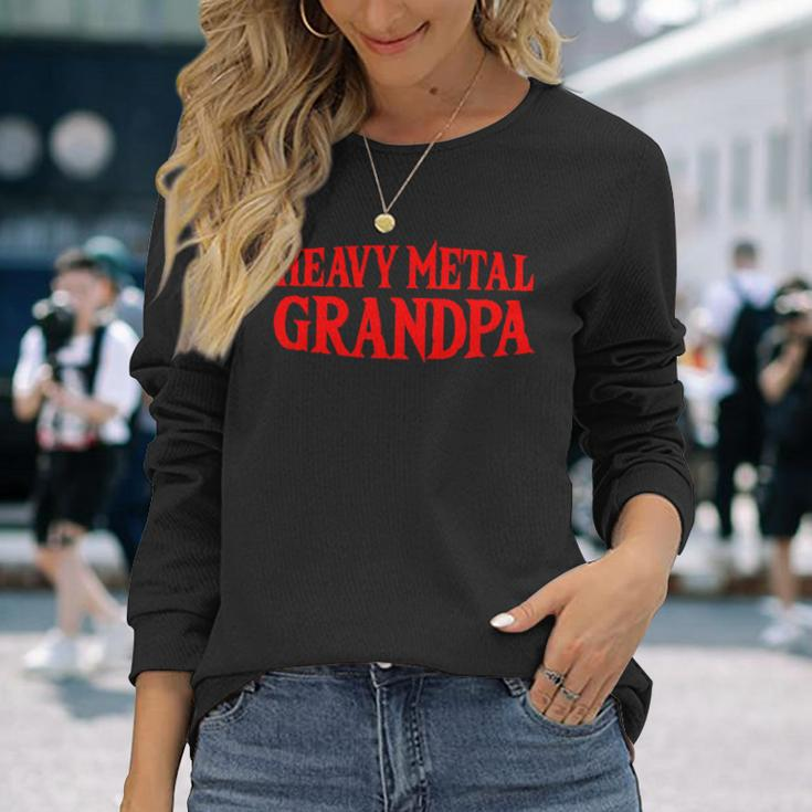 Heavy Metal Grandpa Metalhead Family Rock N Roll Long Sleeve T-Shirt Gifts for Her